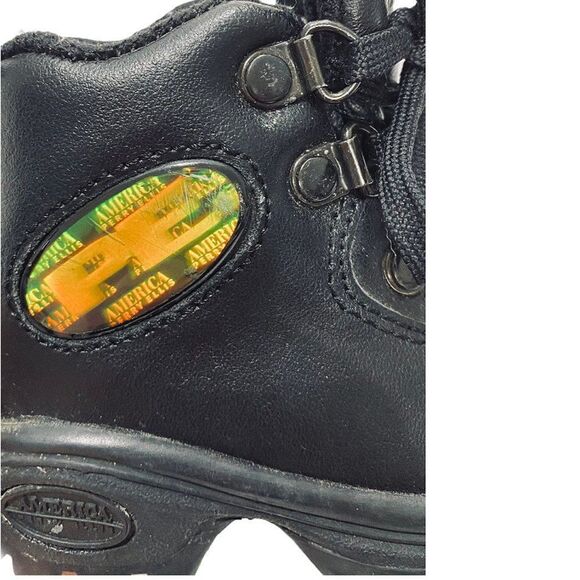 Vintage 90s Perry Ellis AMERICA K-2 Black Leather Hiking Boots - Picture 8 of 9